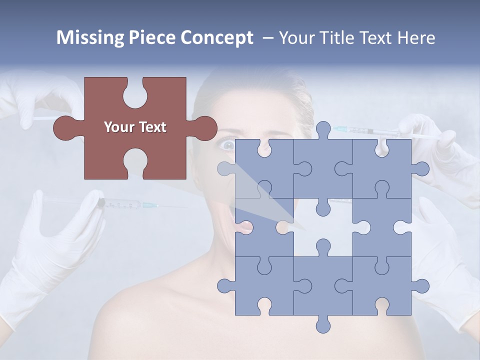 Blue Background Scared Beauty PowerPoint Template