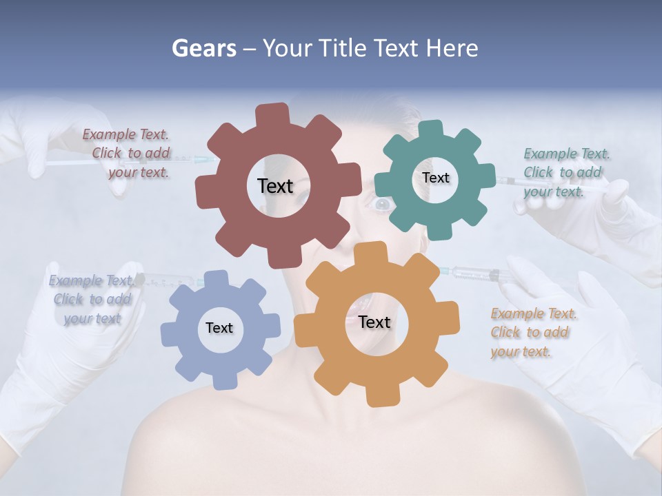 Blue Background Scared Beauty PowerPoint Template