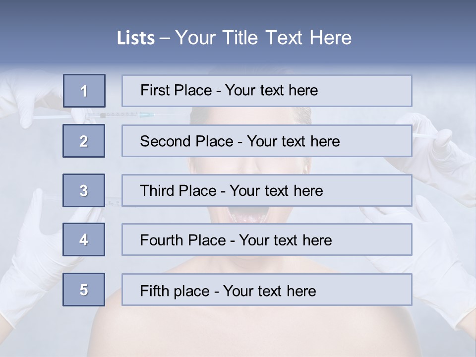 Blue Background Scared Beauty PowerPoint Template