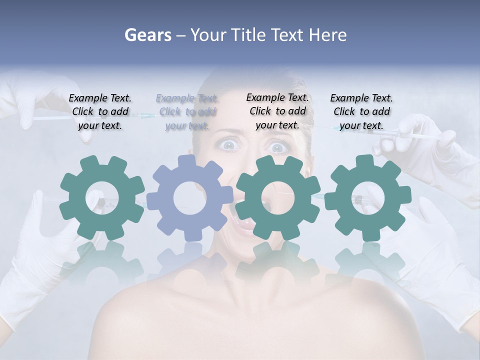 Blue Background Scared Beauty PowerPoint Template