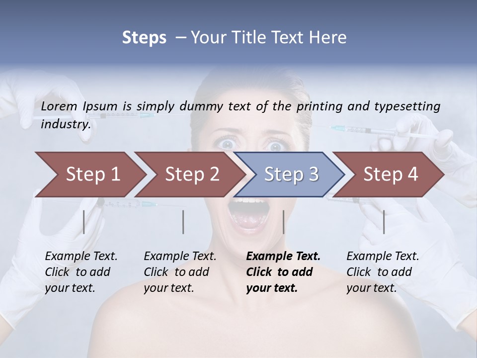 Blue Background Scared Beauty PowerPoint Template