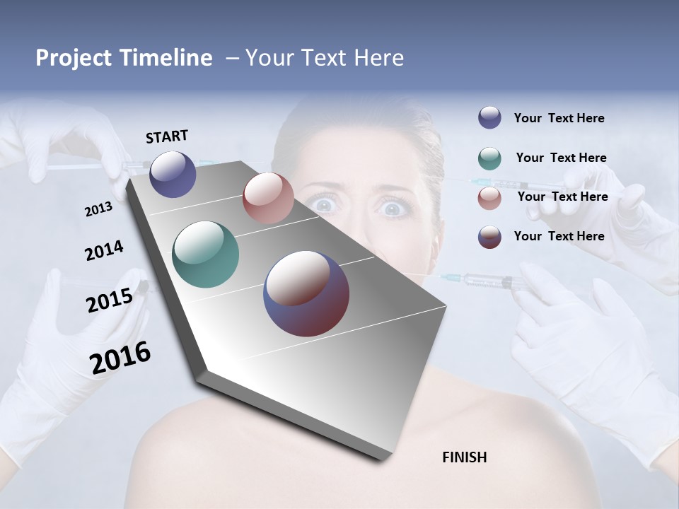 Blue Background Scared Beauty PowerPoint Template