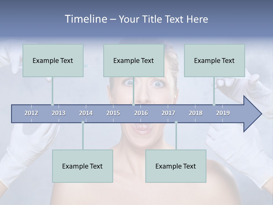 Blue Background Scared Beauty PowerPoint Template