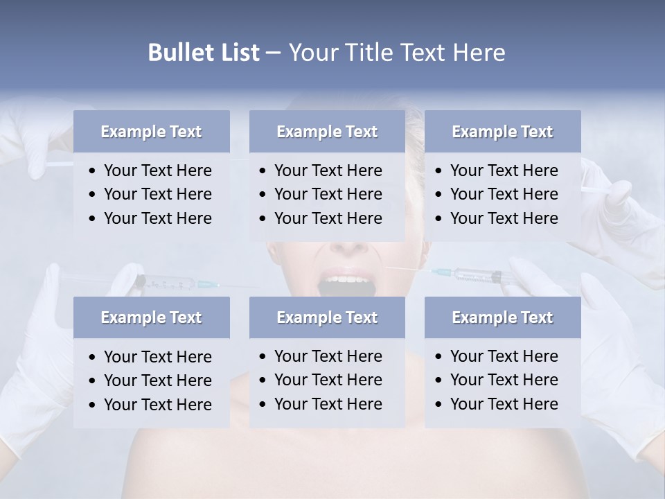 Blue Background Scared Beauty PowerPoint Template