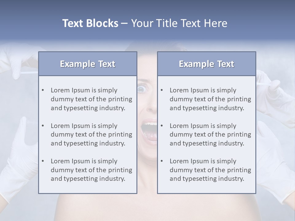 Blue Background Scared Beauty PowerPoint Template