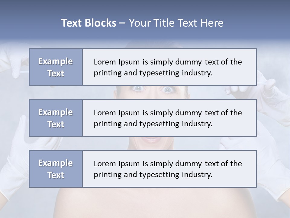 Blue Background Scared Beauty PowerPoint Template