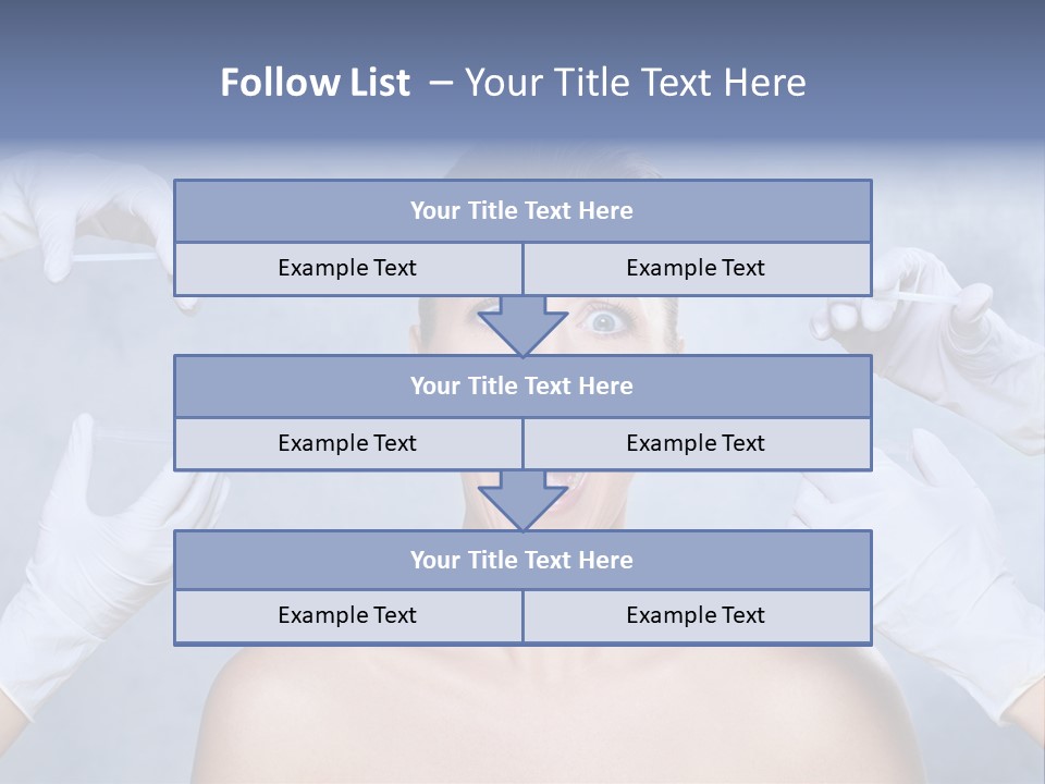 Blue Background Scared Beauty PowerPoint Template