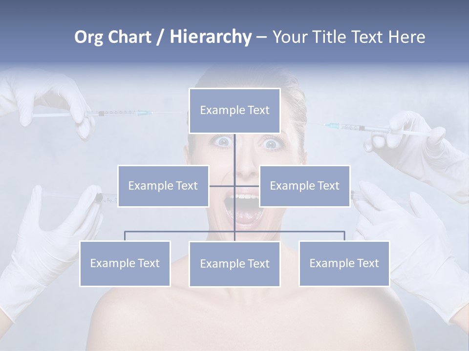 Blue Background Scared Beauty PowerPoint Template