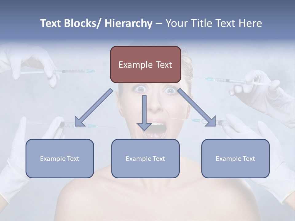 Blue Background Scared Beauty PowerPoint Template