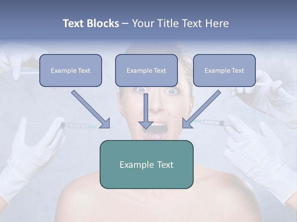 Blue Background Scared Beauty PowerPoint Template