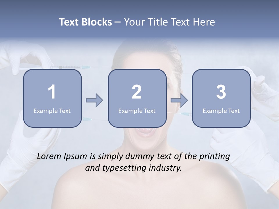 Blue Background Scared Beauty PowerPoint Template