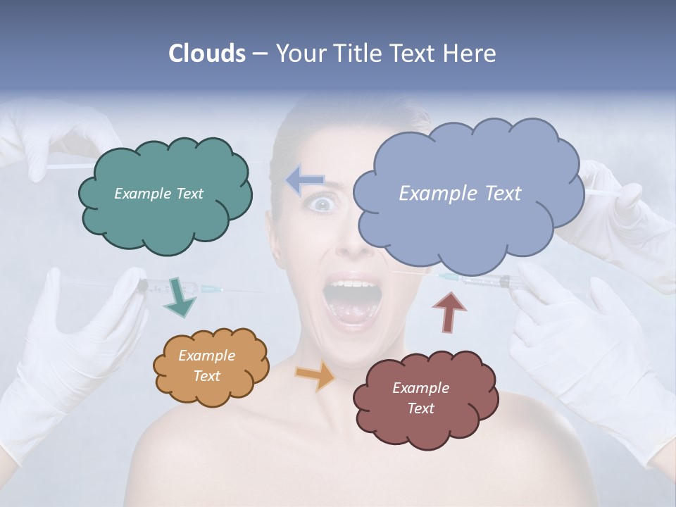 Blue Background Scared Beauty PowerPoint Template