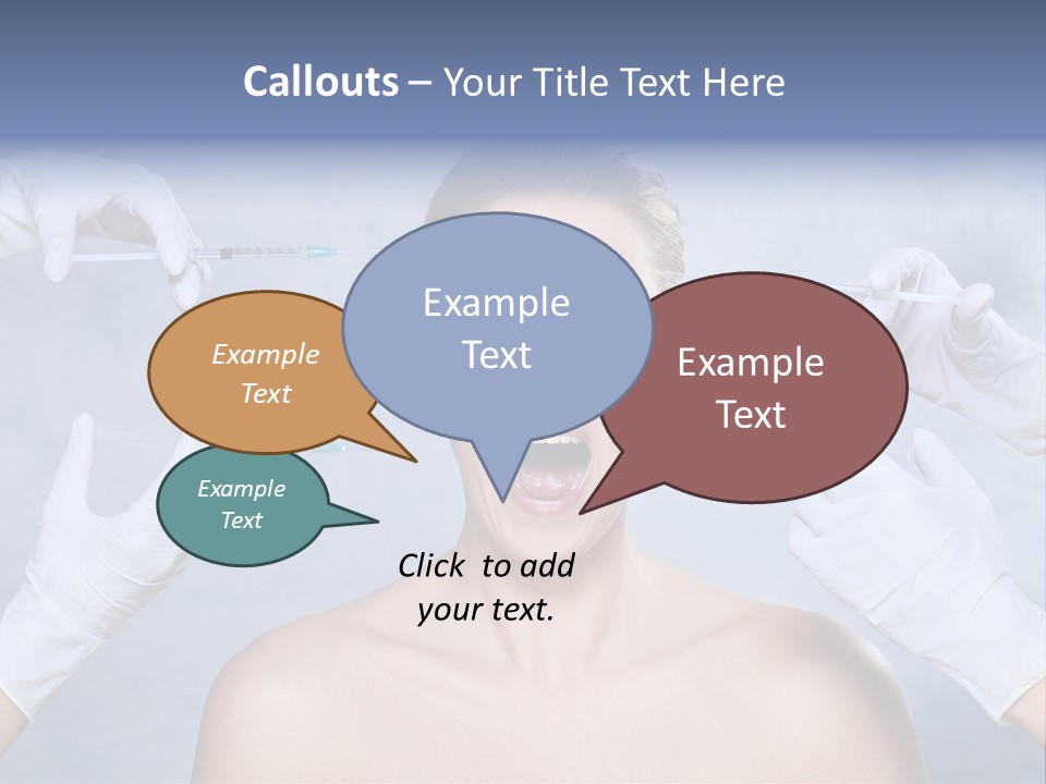 Blue Background Scared Beauty PowerPoint Template