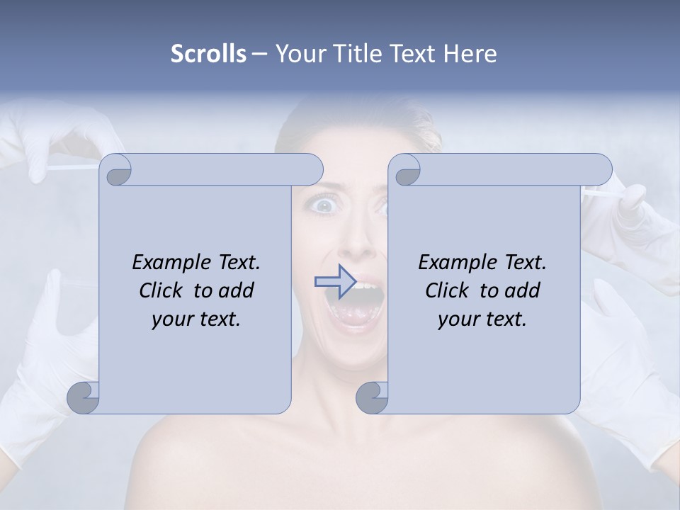 Blue Background Scared Beauty PowerPoint Template