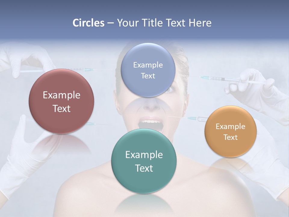 Blue Background Scared Beauty PowerPoint Template