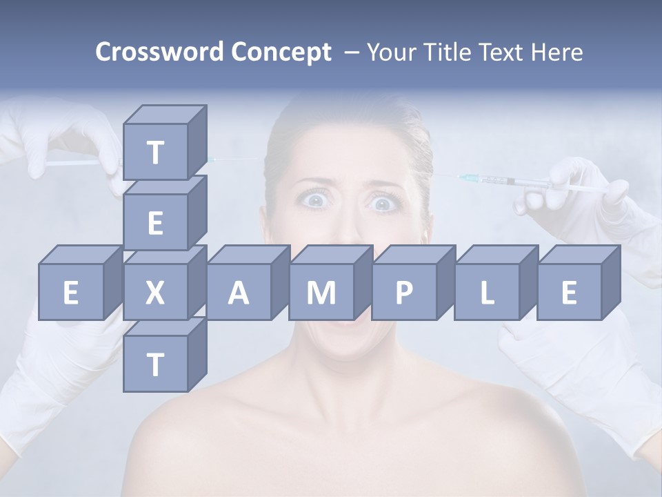 Blue Background Scared Beauty PowerPoint Template