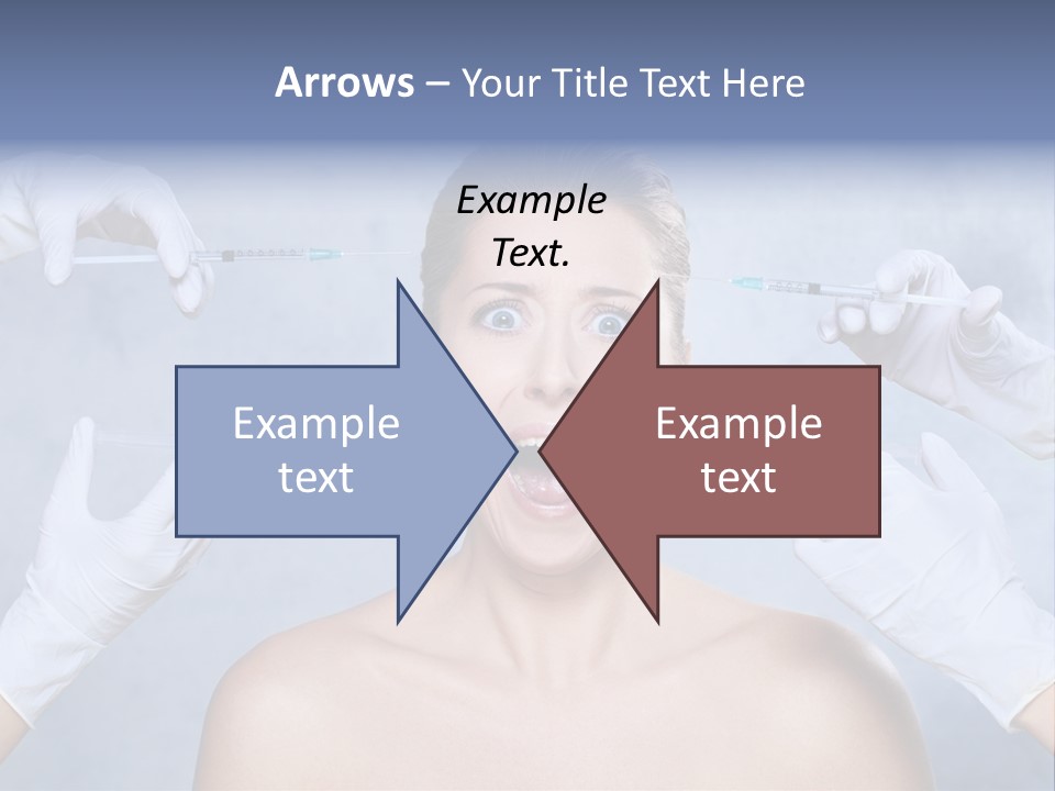 Blue Background Scared Beauty PowerPoint Template