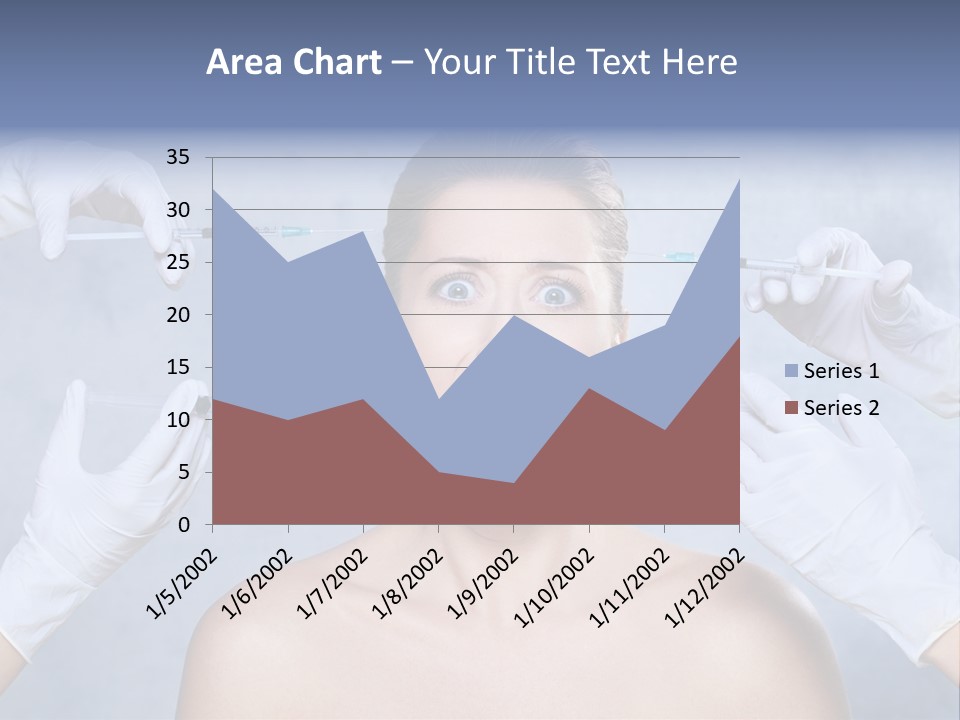 Blue Background Scared Beauty PowerPoint Template