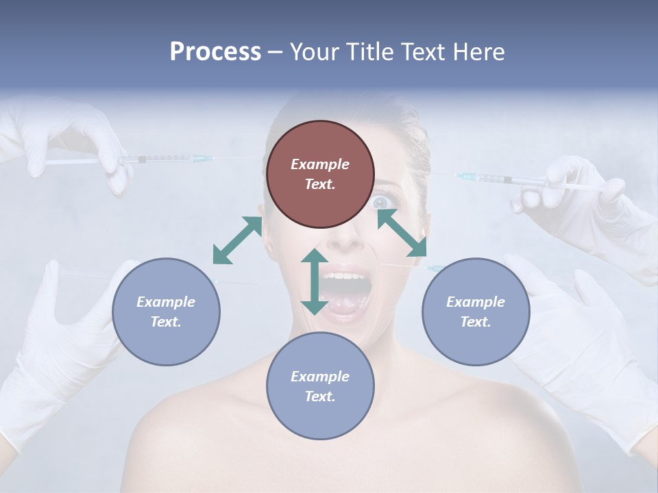 Blue Background Scared Beauty PowerPoint Template