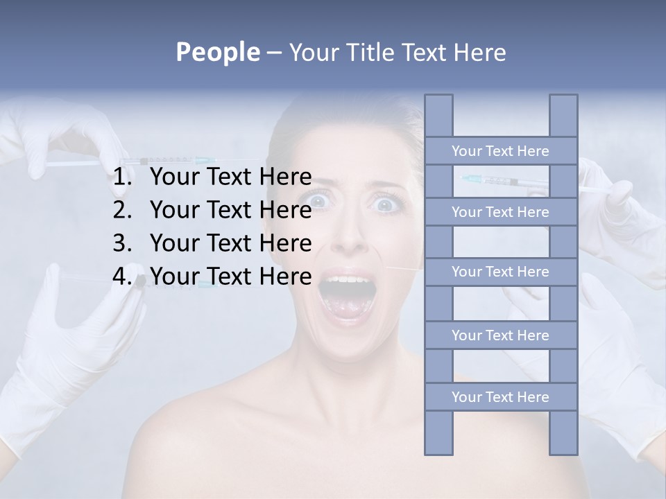 Blue Background Scared Beauty PowerPoint Template