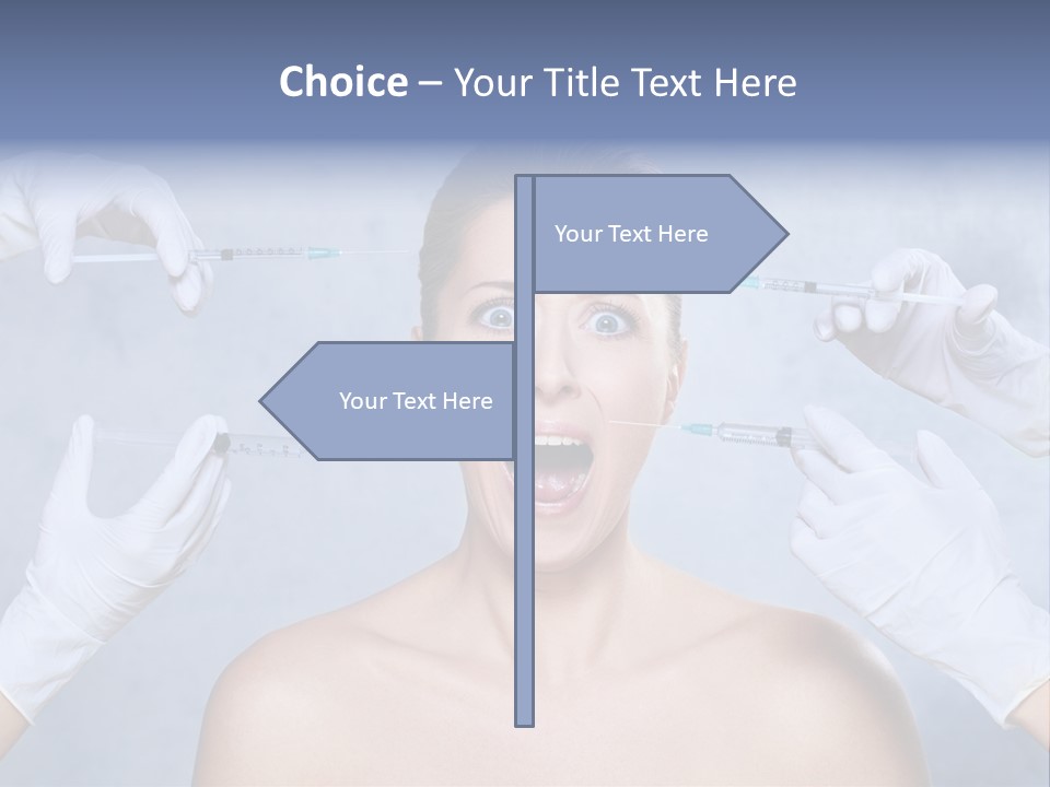 Blue Background Scared Beauty PowerPoint Template