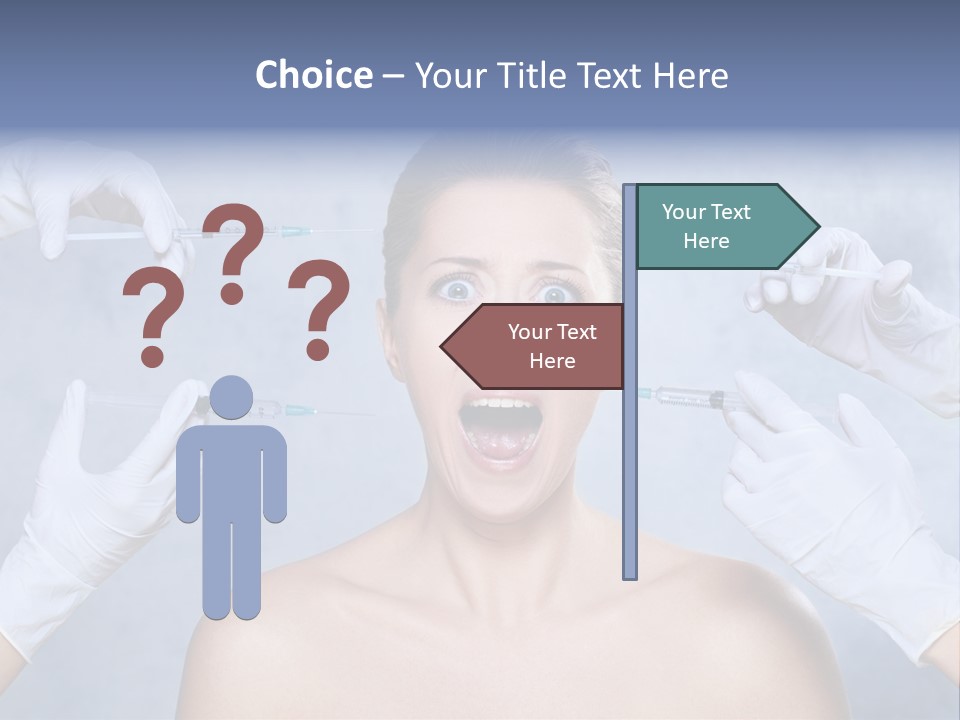 Blue Background Scared Beauty PowerPoint Template