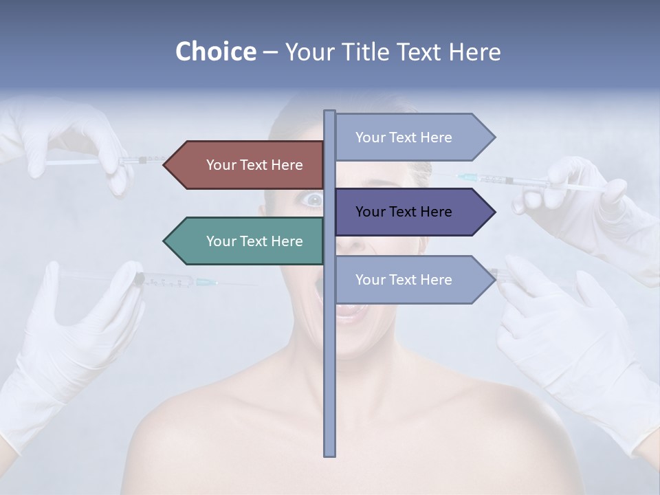 Blue Background Scared Beauty PowerPoint Template