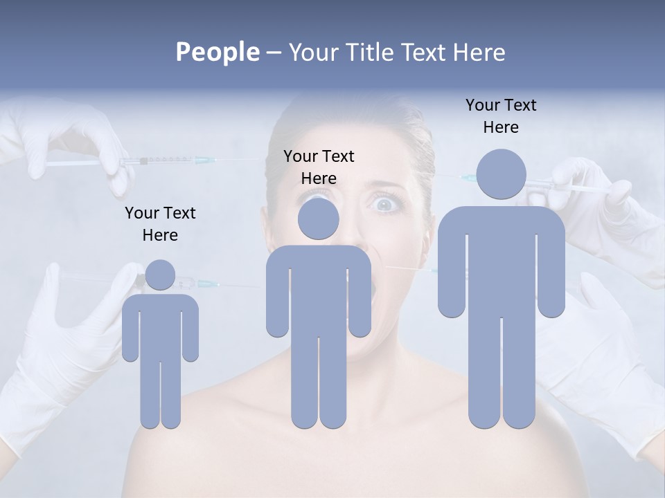 Blue Background Scared Beauty PowerPoint Template