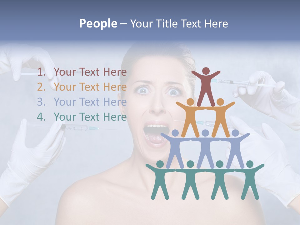 Blue Background Scared Beauty PowerPoint Template