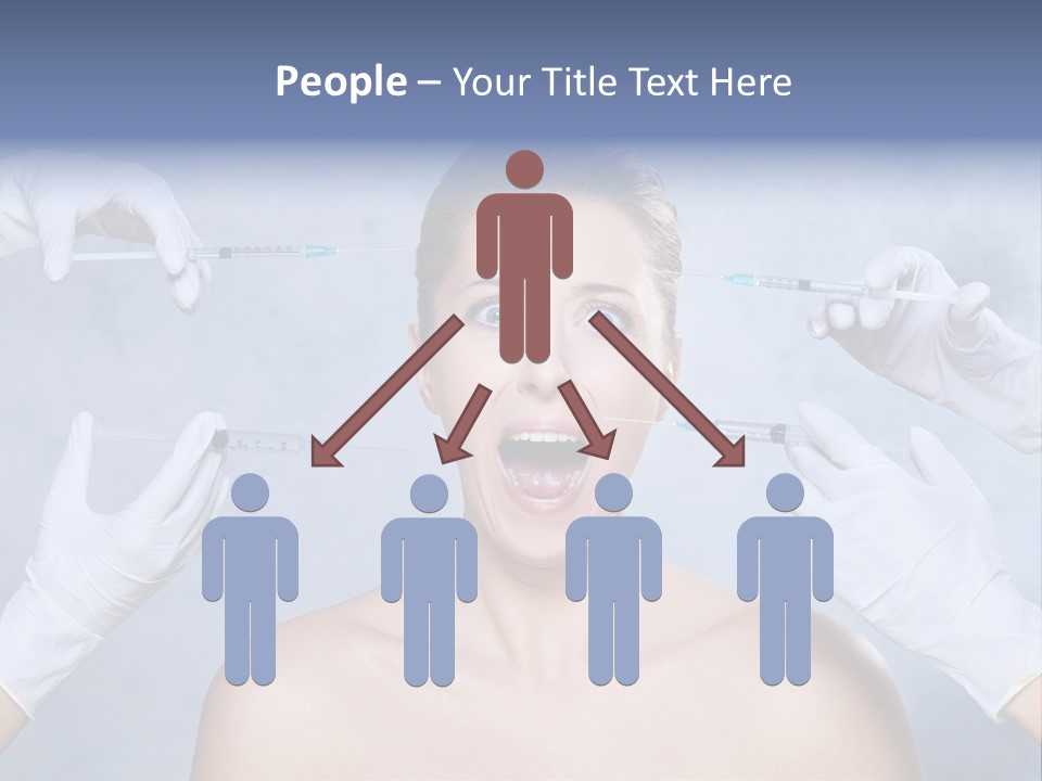 Blue Background Scared Beauty PowerPoint Template