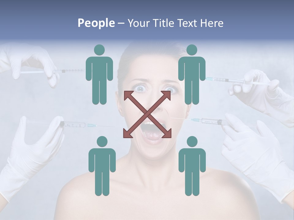 Blue Background Scared Beauty PowerPoint Template