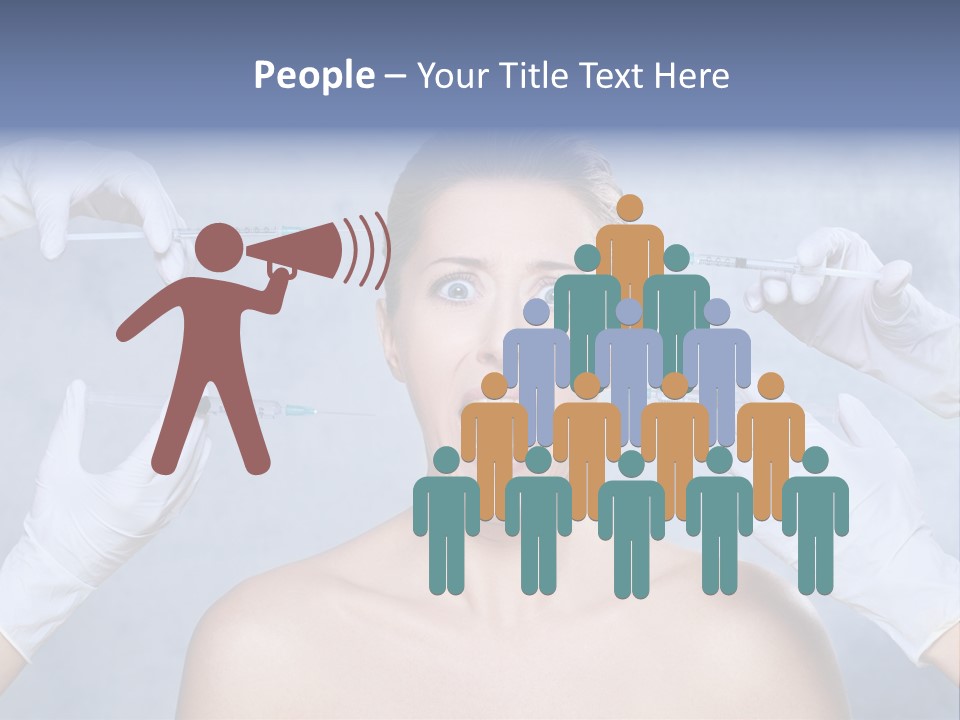 Blue Background Scared Beauty PowerPoint Template