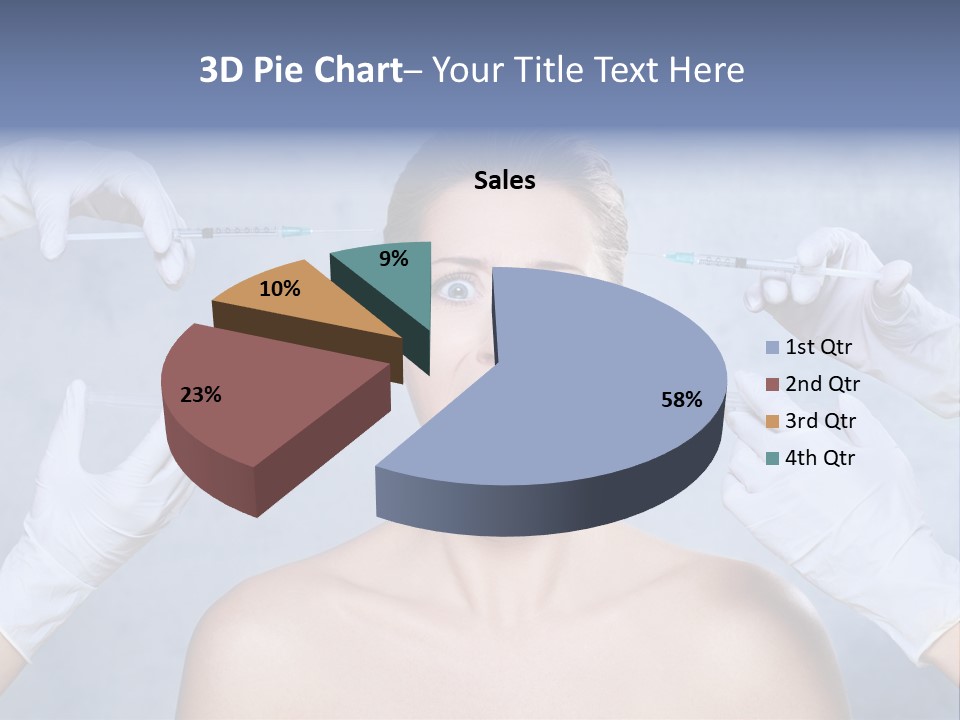 Blue Background Scared Beauty PowerPoint Template