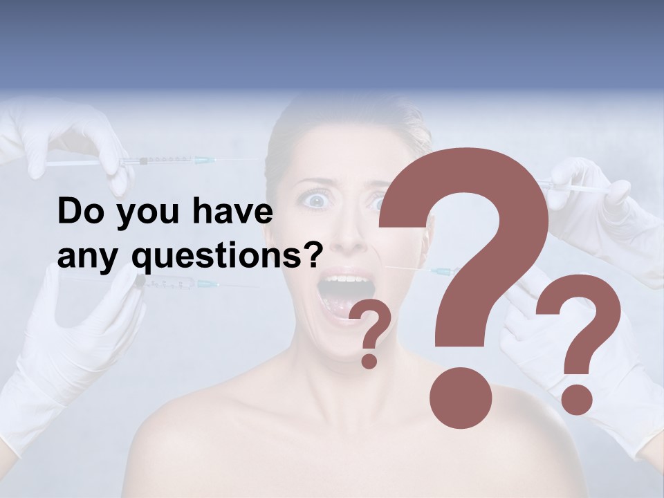 Blue Background Scared Beauty PowerPoint Template