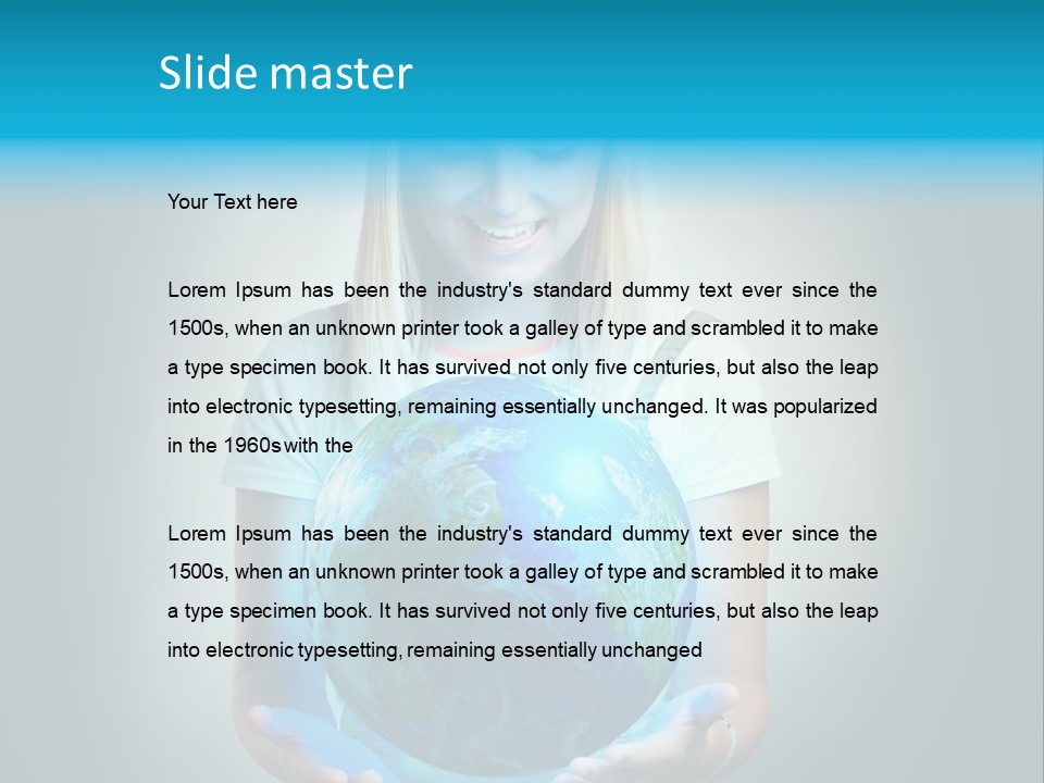 Girl Environment Protect PowerPoint Template