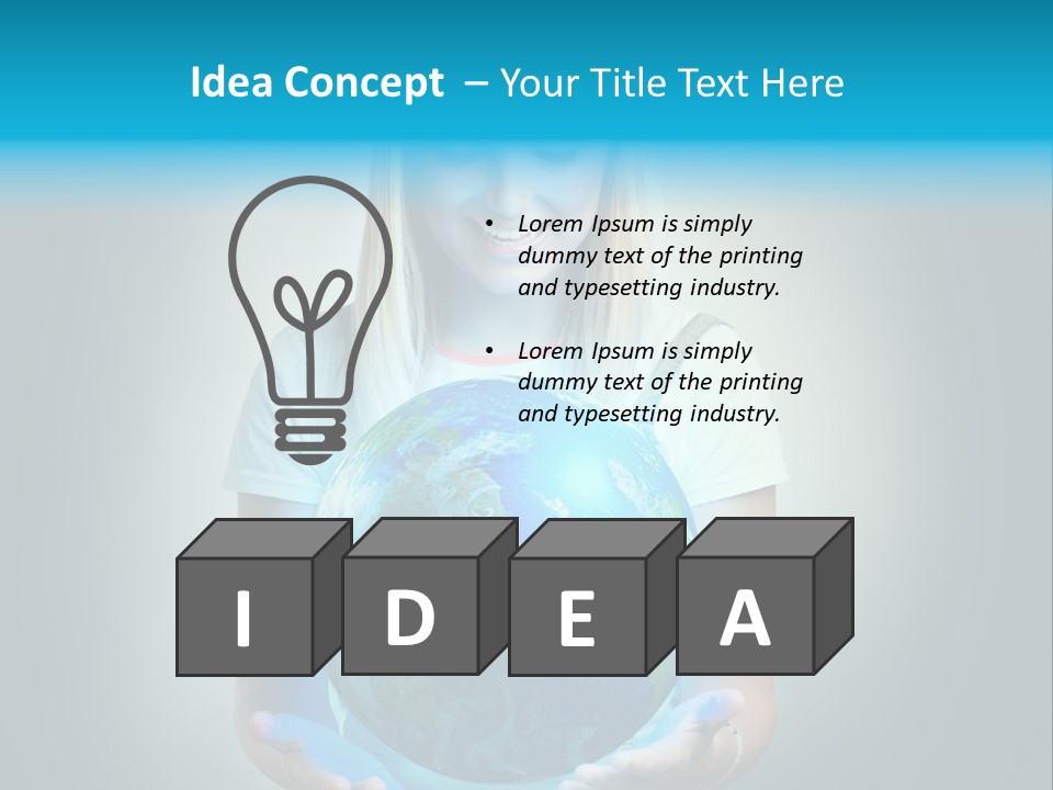 Girl Environment Protect PowerPoint Template