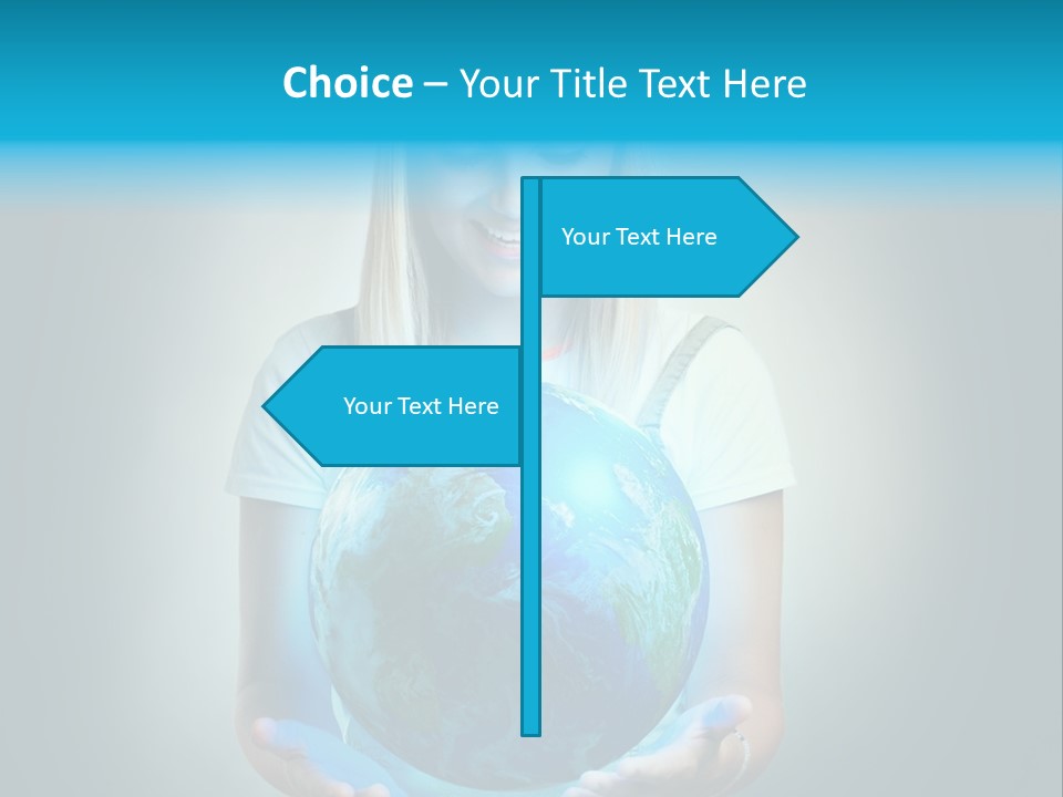 Girl Environment Protect PowerPoint Template