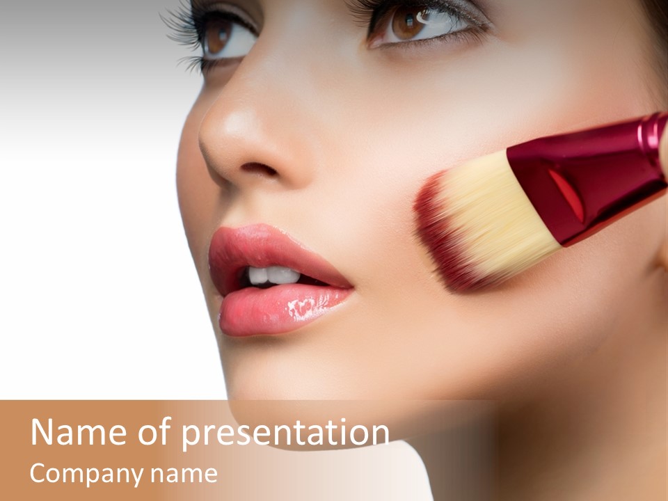 Lashes Lipstick Woman PowerPoint Template