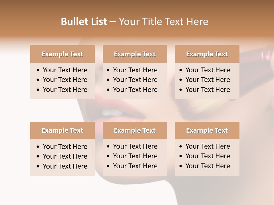 Lashes Lipstick Woman PowerPoint Template