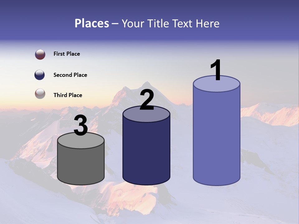 A Snowy Mountain With A Sunset In The Background PowerPoint Template