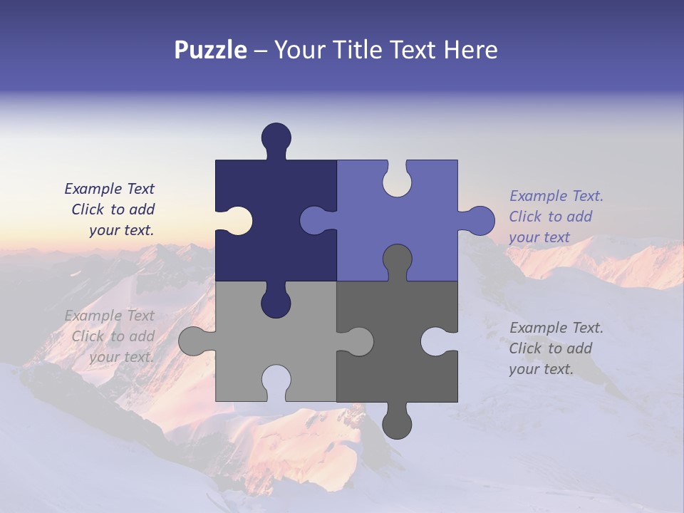 A Snowy Mountain With A Sunset In The Background PowerPoint Template