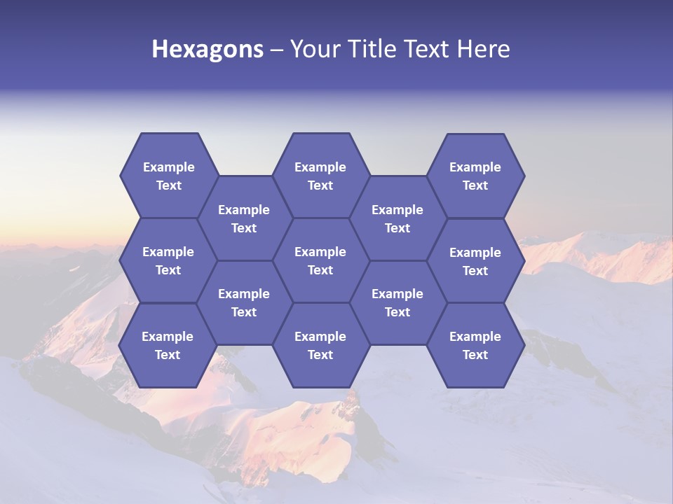 A Snowy Mountain With A Sunset In The Background PowerPoint Template