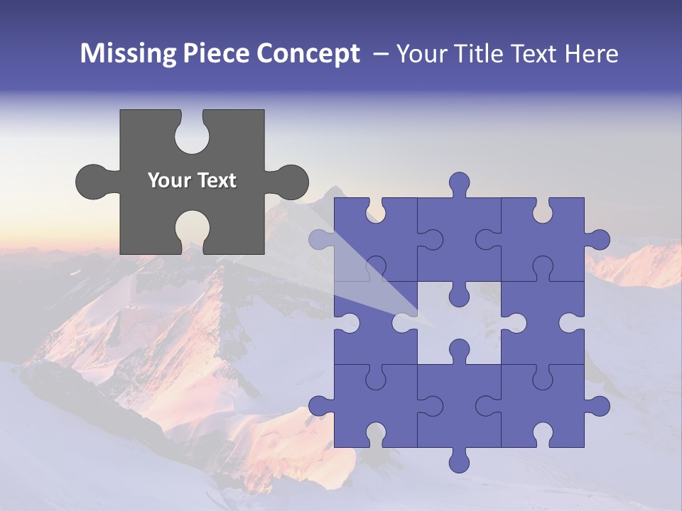 A Snowy Mountain With A Sunset In The Background PowerPoint Template