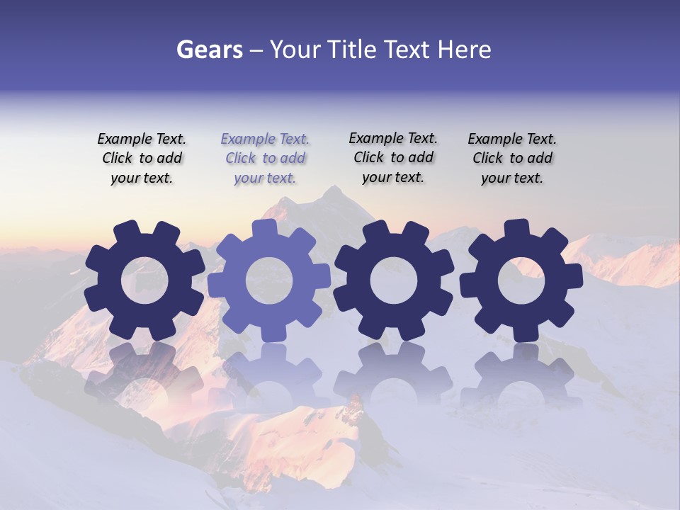 A Snowy Mountain With A Sunset In The Background PowerPoint Template