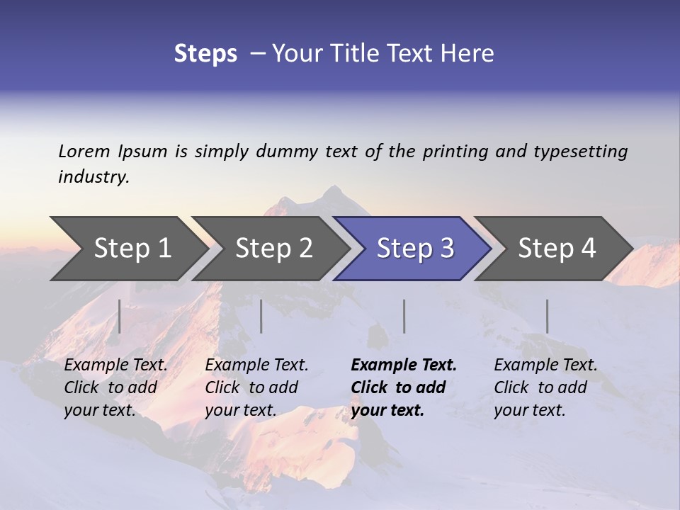 A Snowy Mountain With A Sunset In The Background PowerPoint Template