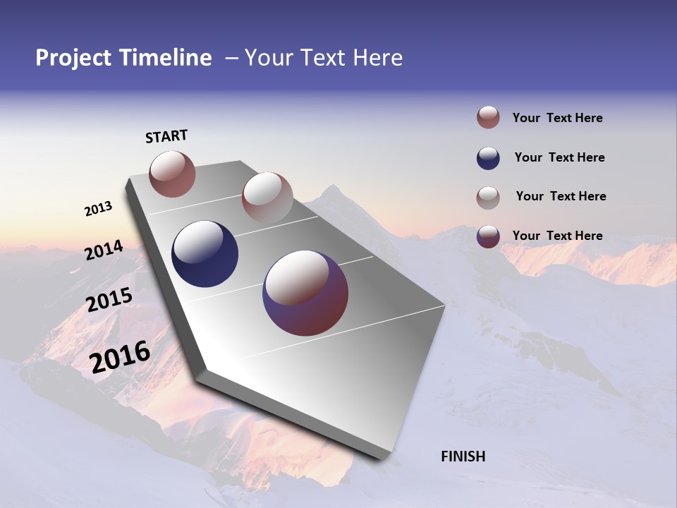 A Snowy Mountain With A Sunset In The Background PowerPoint Template