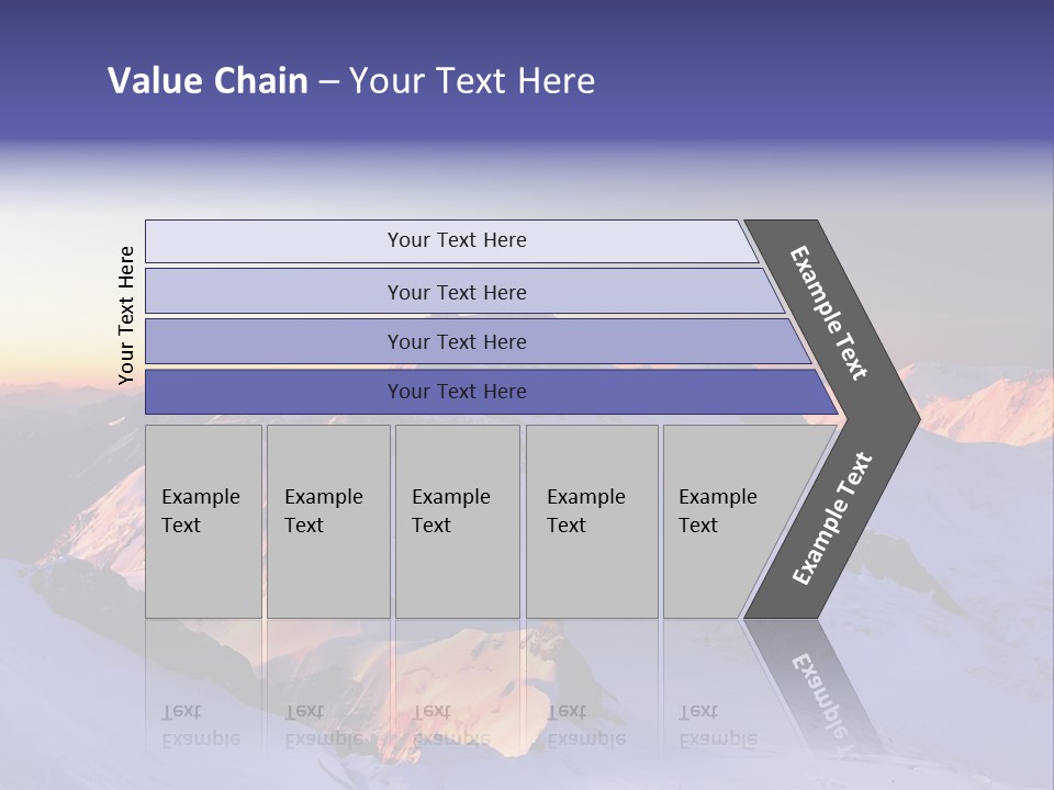 A Snowy Mountain With A Sunset In The Background PowerPoint Template