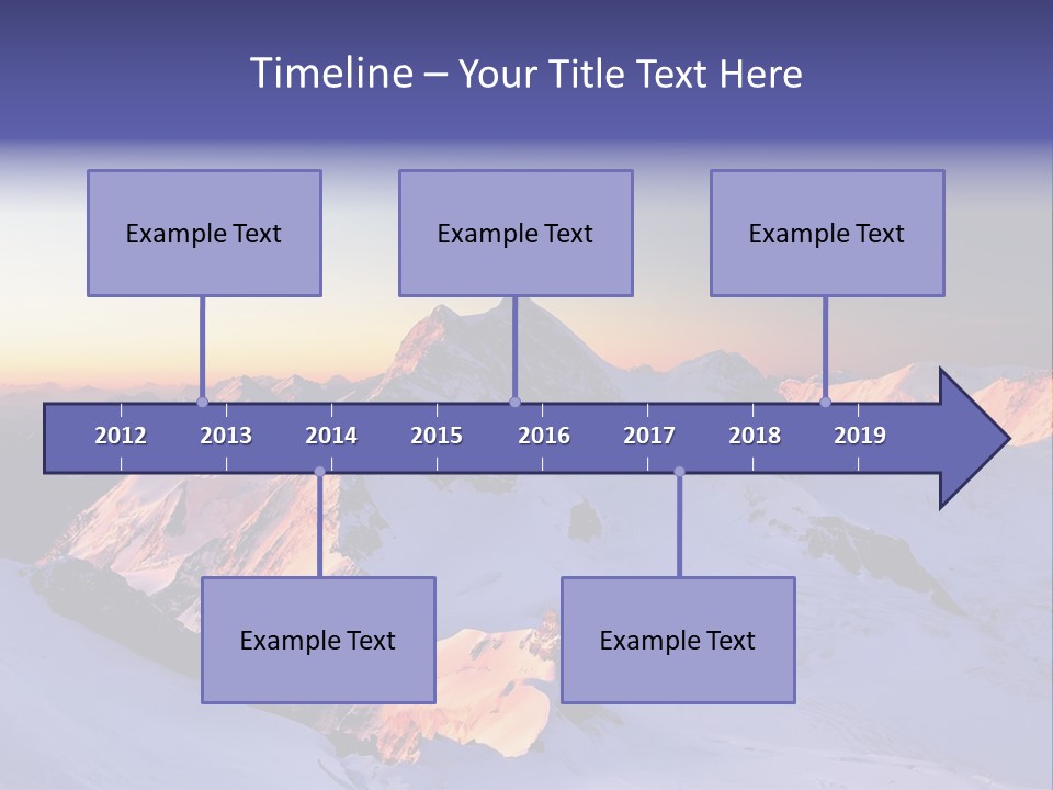 A Snowy Mountain With A Sunset In The Background PowerPoint Template