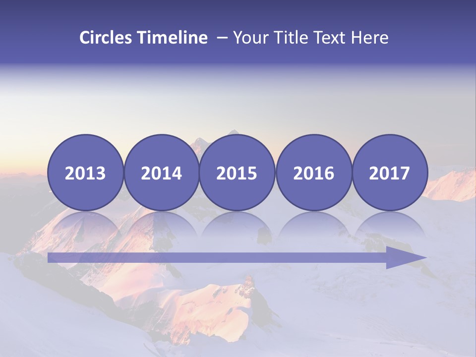 A Snowy Mountain With A Sunset In The Background PowerPoint Template