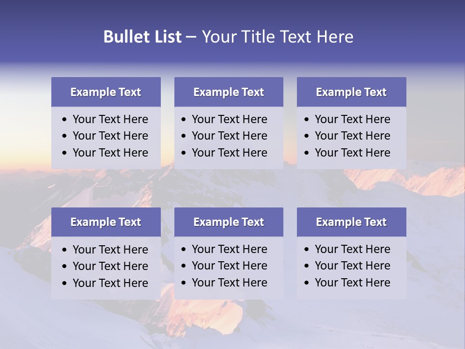 A Snowy Mountain With A Sunset In The Background PowerPoint Template